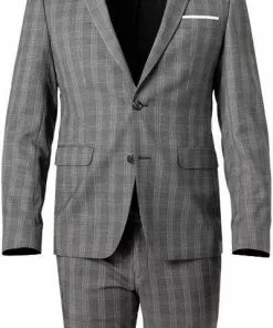 DIGEL Nate-Nanno 120296+110141/99727/45 Anzug, Extra Slim Fit, Viskose-Stretch, Grau kariert , Mittelgrau -Anzüge & Westen Geschäft 375081 norm2