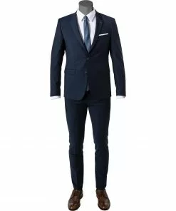 DIGEL Anzug Nate-Nanno 120296+110141/99714/22 Extra Slim Fit, Mikrofaser-Stretch, Tintenblau , Tintenblau
