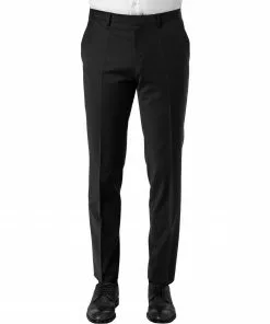HUGO Hose Hesten 50446520/001 Extra Slim Fit, Schurwoll-Stretch, Schwarz
