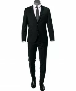 HUGO Anzug Arti-Hesten 50446523+520/001 Extra Slim Fit, Schurwoll-Stretch, Schwarz