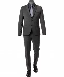 HUGO Anzug Arti-Hesten 50446523+520/028 Extra Slim Fit, Schurwoll-Stretch, Grau meliert, Grau