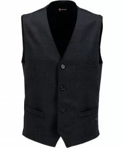 CG Weste Morin 00-151J3/440023/63 Slim Fit, Mikrofaser, Dunkelblau meliert, Dunkelblau