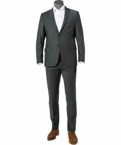 Daniel Hechter Anzug 15231+25230/112180/580 Modern Fit, Schurwoll-Stretch, Graugrün meliert, Graugrün