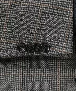 CG Anzug Cirk SV-Clow 12-009J3/225352+239333/82 Slim Fit, Jersey, Navy-braun kariert, Navy-braun -Anzüge & Westen Geschäft 377661 norm4