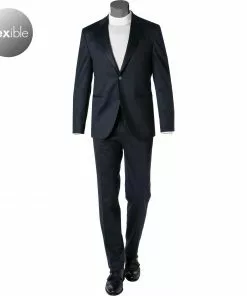 BOSS Anzug Jasper-Leon 50460587+62611/405 Regular Fit, Jersey, Dunkelblau kariert, Dunkelblau