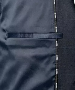 BOSS Anzug Jasper-Leon 50460587+62611/405 Regular Fit, Jersey, Dunkelblau kariert, Dunkelblau -Anzüge & Westen Geschäft 378262 norm6