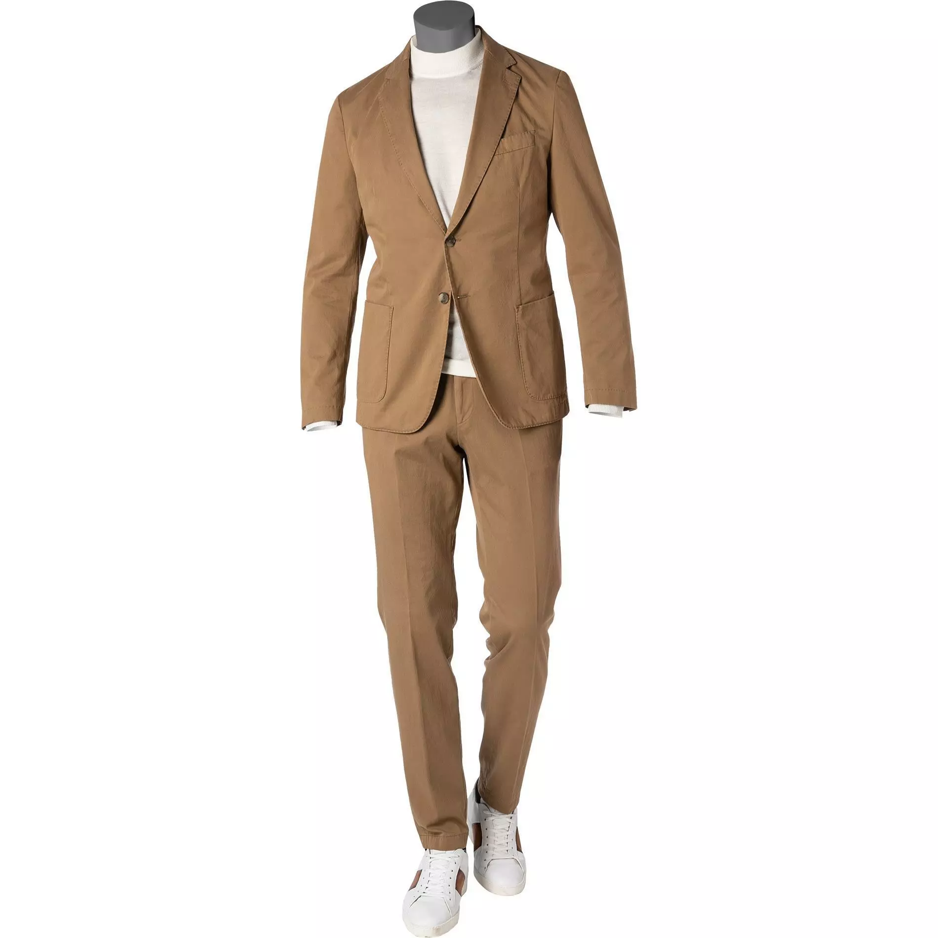 BOSS Anzug Hanry+Genius 50459993+50460310/268 Anzug Hanry-Genius, Slim Fit, Baumwoll-Stretch, Beige 3 BOSS Anzug Hanry+Genius 50459993+50460310/268 Anzug Hanry-Genius, Slim Fit, Baumwoll-Stretch, Beige