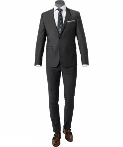 DIGEL Anzug Nate-Nanno 120296+110141/99714/42 Extra Slim Fit, Mikrofaser-Stretch, Nachtblau