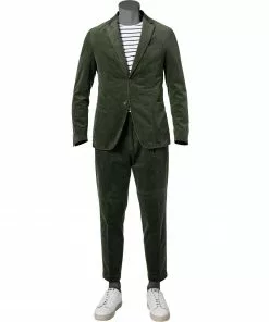 BOSS Anzug Hanry/Perin-Pleat 50464603+590/360 Slim Fit, Cord, Grün
