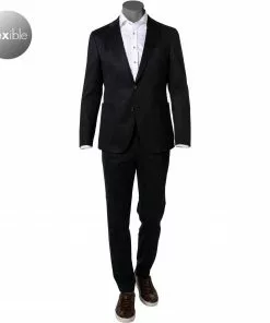 JOOP! Anzug Hustle-Bax 30028782+783/402 Slim Fit, Jersey, Dunkelblau kariert, Dunkelblau