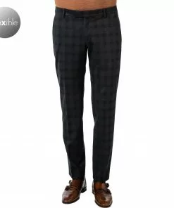 JOOP! Hose Blayr 30028820/402 Slim Fit, Jersey, Dunkelblau kariert, Dunkelblau