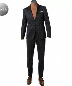 JOOP! Anzug Herby-Blayr 30028779+8820/402 Slim Fit, Jersey, Dunkelblau kariert, Dunkelblau