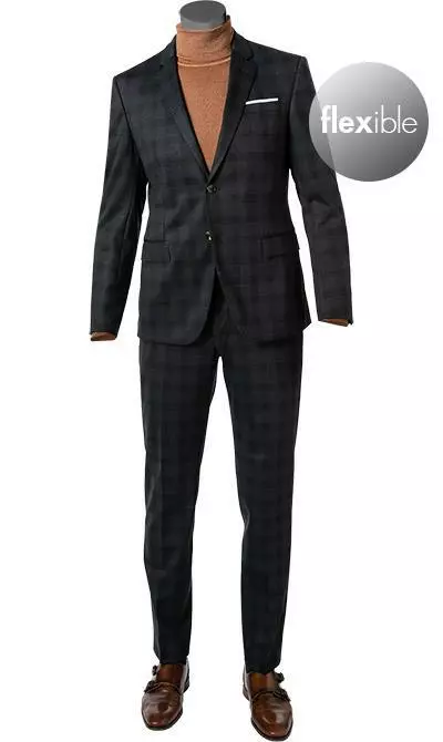 JOOP! Anzug Herby-Blayr 30028779+8820/402 Slim Fit, Jersey, Dunkelblau kariert, Dunkelblau 4 JOOP! Anzug Herby-Blayr 30028779+8820/402 Slim Fit, Jersey, Dunkelblau kariert, Dunkelblau – Bild 2