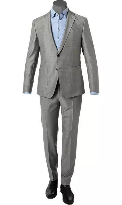 JOOP! Anzug Hustle-Bax 30029126+129/050 Slim Fit, Schurwoll-Stretch, Hellgrau meliert, Hellgrau 4 JOOP! Anzug Hustle-Bax 30029126+129/050 Slim Fit, Schurwoll-Stretch, Hellgrau meliert, Hellgrau – Bild 2