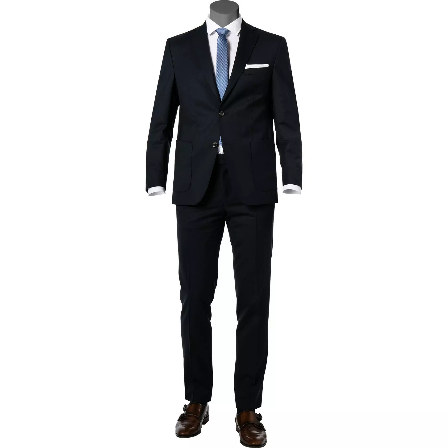 Carl Gross Anzug 00-074S0/325122+339633/63 Schurwolle halbgefüttert, Dunkelblau 3 Carl Gross Anzug 00-074S0/325122+339633/63 Schurwolle halbgefüttert, Dunkelblau