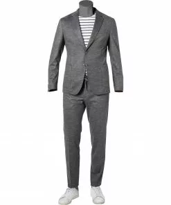 BOSS Anzug Hanry/Genius 50464701+70940/041 Slim Fit, Jersey halbgefüttert, Silbergrau meliert, Silber