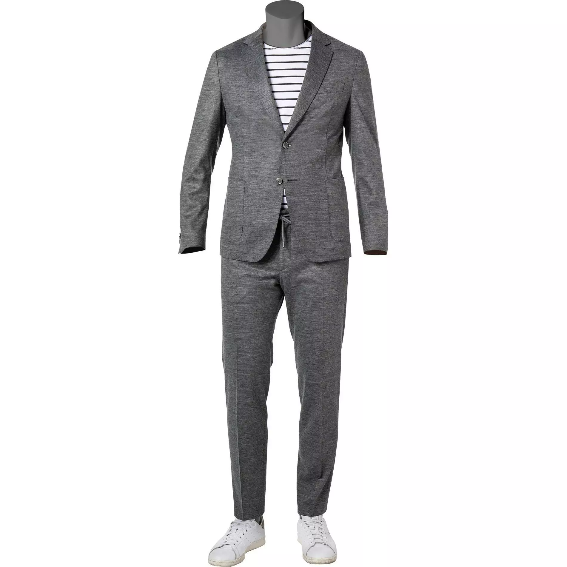 BOSS Anzug Hanry/Genius 50464701+70940/041 Slim Fit, Jersey halbgefüttert, Silbergrau meliert, Silber 3 BOSS Anzug Hanry/Genius 50464701+70940/041 Slim Fit, Jersey halbgefüttert, Silbergrau meliert, Silber