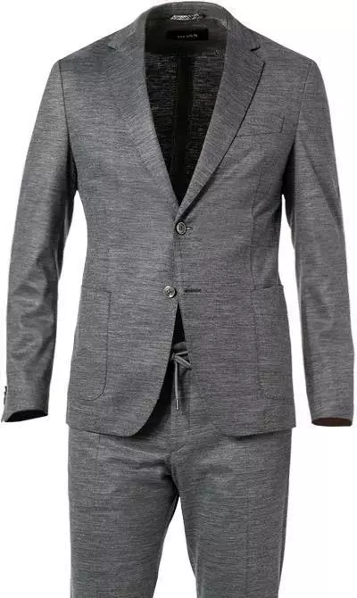 BOSS Anzug Hanry/Genius 50464701+70940/041 Slim Fit, Jersey halbgefüttert, Silbergrau meliert, Silber 5 BOSS Anzug Hanry/Genius 50464701+70940/041 Slim Fit, Jersey halbgefüttert, Silbergrau meliert, Silber – Bild 3