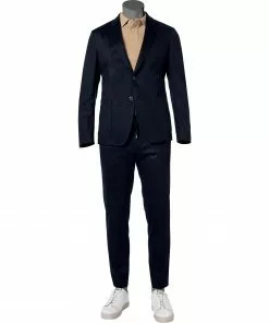 BOSS Anzug Hanry/Genius 50464701+70940/404 Slim Fit, Jersey halbgefüttert, Dunkelblau