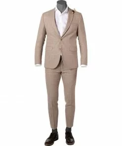 CG Anzug Paul-Paco SV 15-004S3/225222+230053/22 Slim Fit, Baumwolle, Sand kariert, Sand