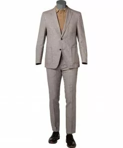 Carl Gross Anzug 21-171N0/127952+139483/71 Leinen halbgefüttert, Beige meliert, Greige