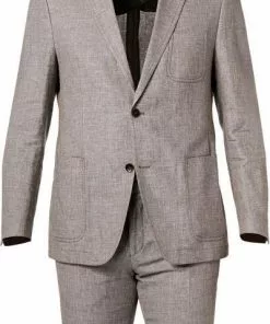 Carl Gross Anzug 21-171N0/127952+139483/71 Leinen halbgefüttert, Beige meliert, Greige -Anzüge & Westen Geschäft 383474 norm2