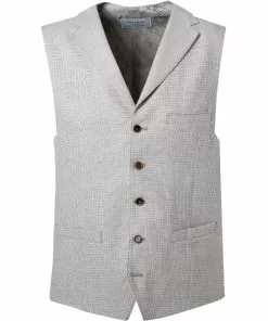 Carl Gross Weste 21-174N1/145170/21 Leinen, Sand kariert, Sand