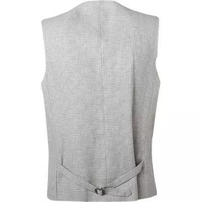 Carl Gross Weste 21-174N1/145170/21 Leinen, Sand kariert, Sand 5 Carl Gross Weste 21-174N1/145170/21 Leinen, Sand kariert, Sand – Bild 3