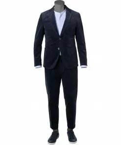 BOSS Anzug Hanry/Perin-Pleat 50464603+590/404 Slim Fit, Cord, Dunkelblau