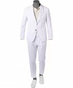 BOSS Anzug Hanry/Perin-Pleat 50464603+590/100 Slim Fit, Cord, Weiß