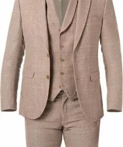 CG Anzug 15-004S3/225222+242340+230053/22 Sakko, Slim Fit, Baumwolle, Sand kariert, Sand -Anzüge & Westen Geschäft 384198 norm2