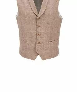 CG Anzug 15-004S3/225222+242340+230053/22 Sakko, Slim Fit, Baumwolle, Sand kariert, Sand -Anzüge & Westen Geschäft 384198 norm4