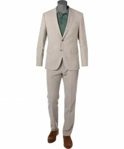 BOSS Anzug Jasper/Leon 50469527+9508/271 Regular Fit, Wolle-Leinen, Sand meliert, Sand
